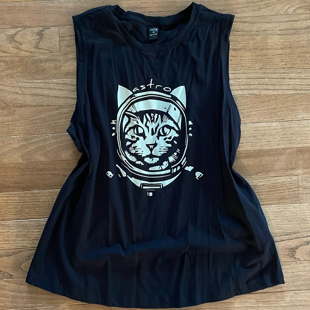 SHEIN X Cat Tank Top M black
